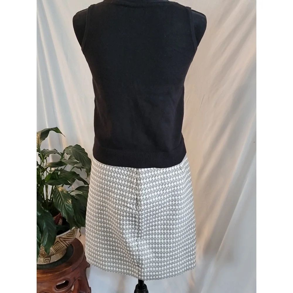 Ann Taylor Black White Geometric Oval Print Pencil Skirt Size‎ 4 Business Office